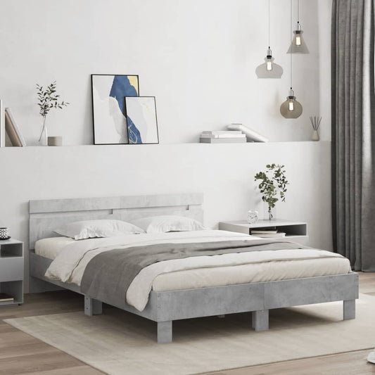 Bed Frame | Concrete Grey | Engineered Wood and Plywood | King Size