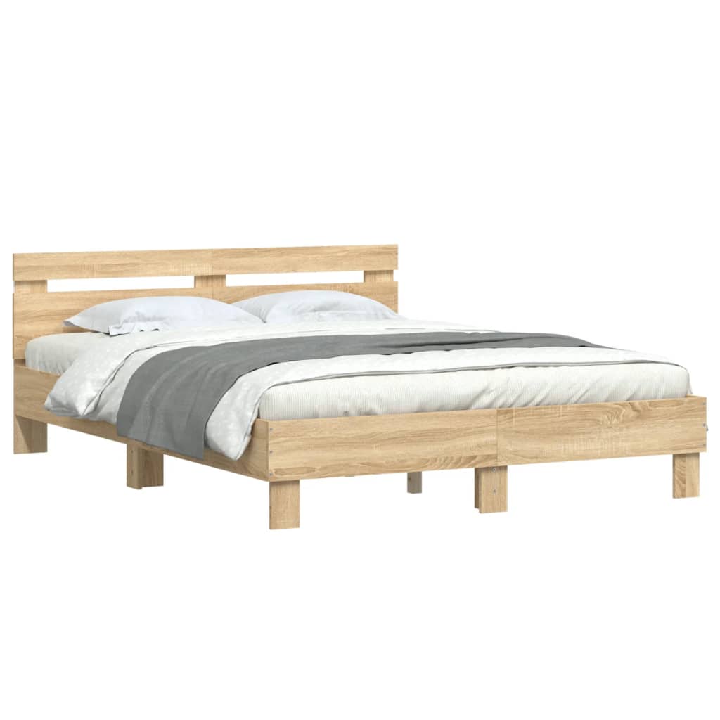 Bed Frame | Sonoma oak | Engineered wood, Plywood | Double | Bed Frame