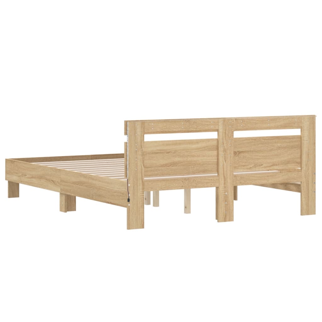 Bed Frame | Sonoma oak | Engineered wood, Plywood | Double | Bed Frame