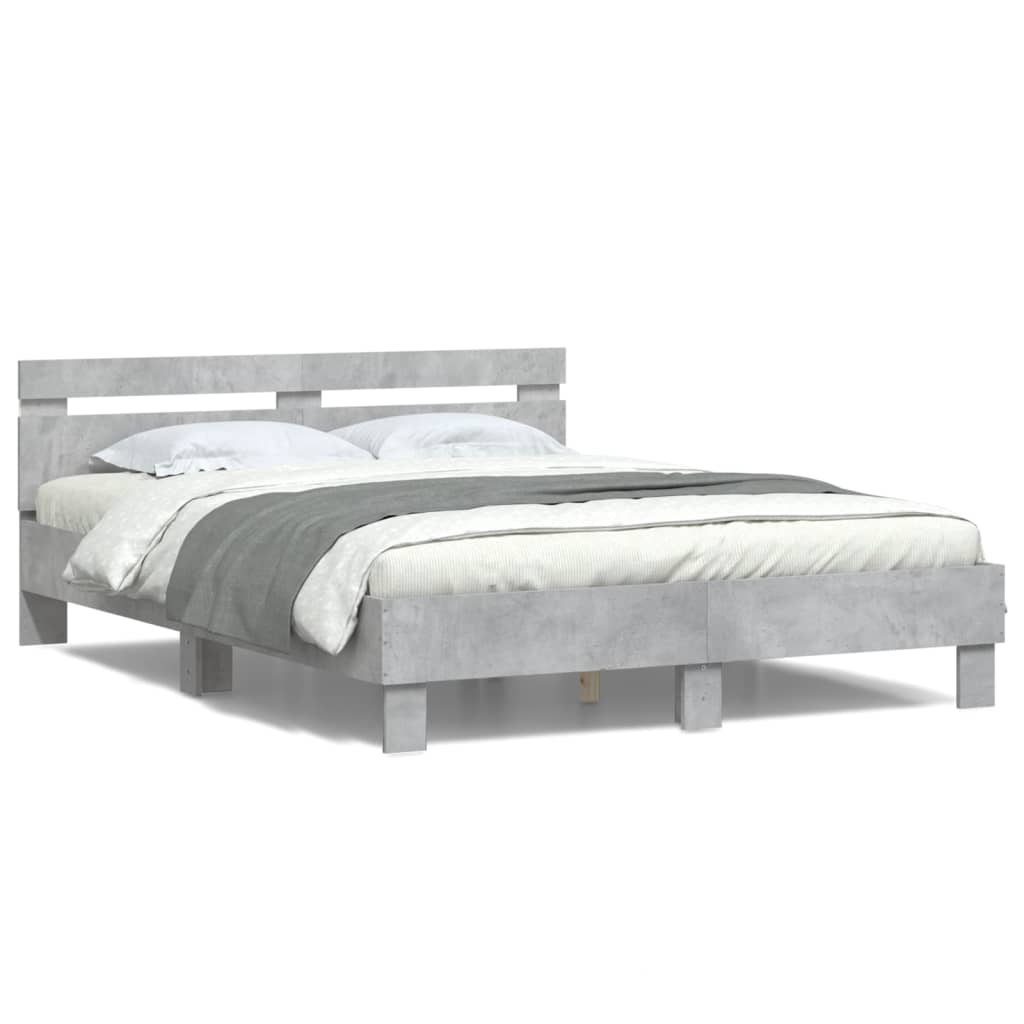 Bed Frame | Concrete grey | Engineered wood, Plywood | Double | Bed Frame