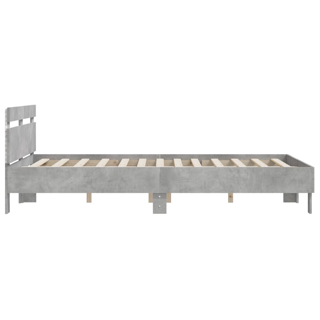 Bed Frame | Concrete grey | Engineered wood, Plywood | Double | Bed Frame