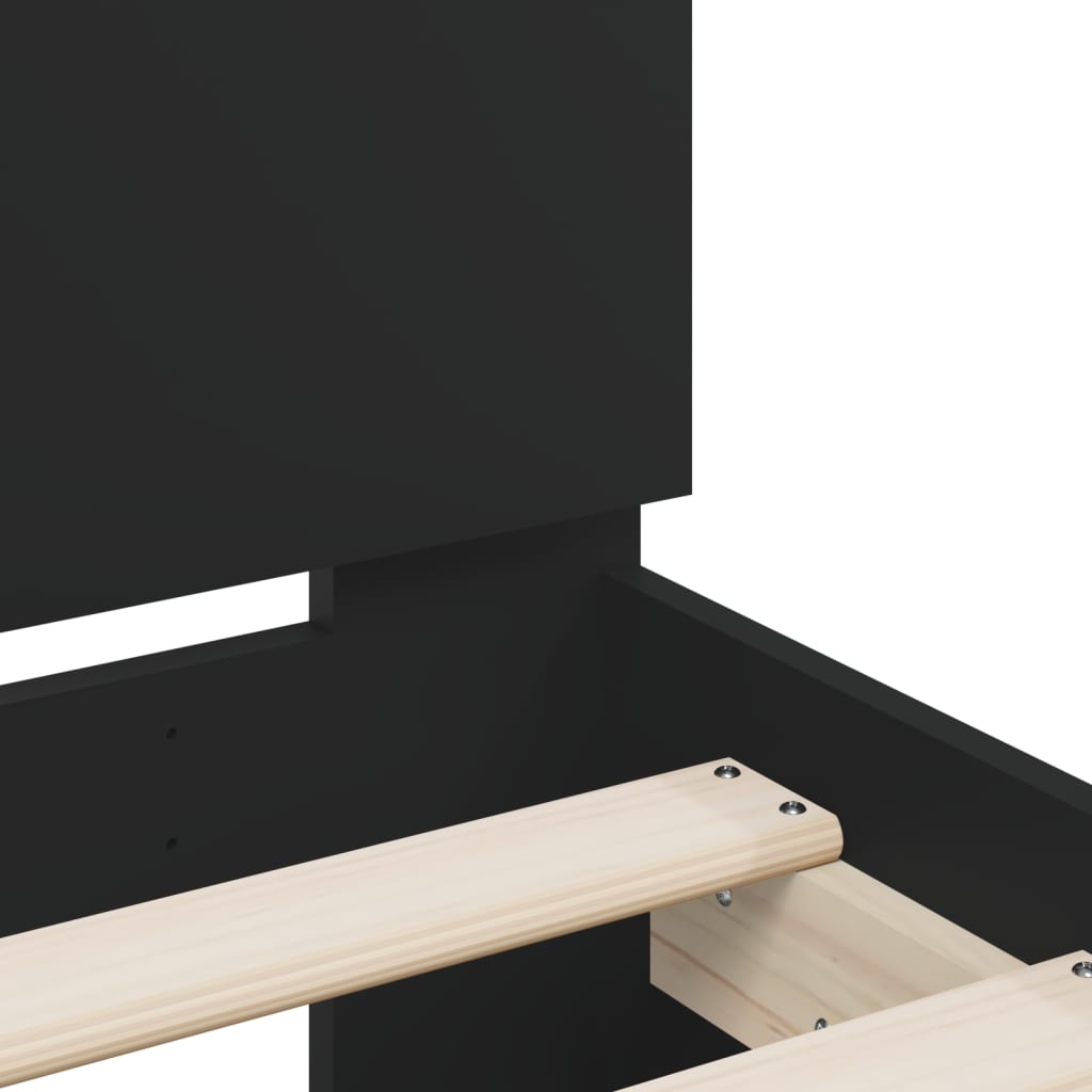 Bed Frame | Black | Engineered wood and plywood | 120x200 cm | Bed Frame