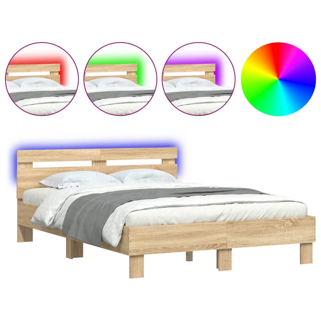 Bed Frame | Sonoma oak | Engineered wood | Double | Bed Frame