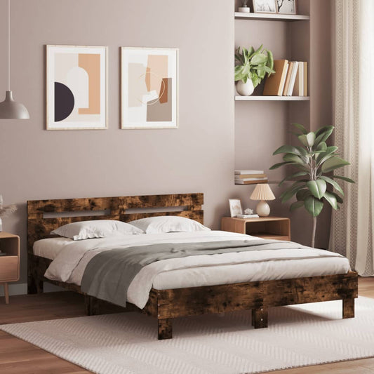 Bed Frame | Smoked oak | Engineered wood | Double | Bed Frame
