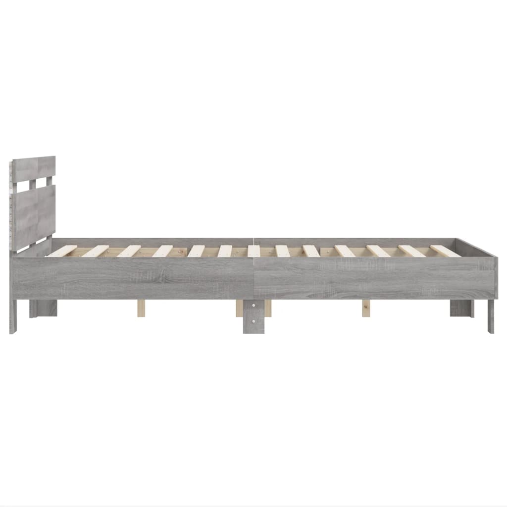 Bed Frame | Grey Sonoma | Engineered wood, Plywood | 135x190 cm Double