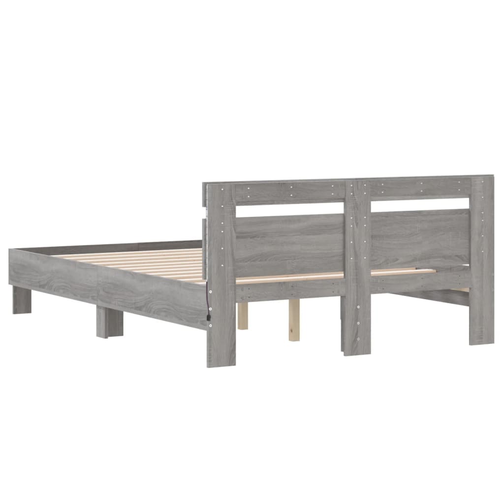 Bed Frame | Grey Sonoma | Engineered wood, Plywood | 135x190 cm Double