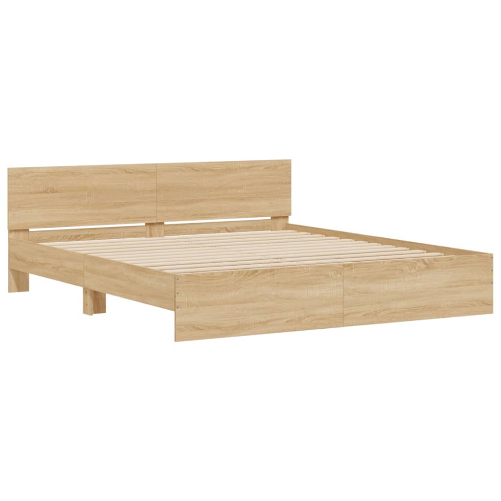 Bed Frame | Sonoma Oak | Engineered wood and plywood | Double | Bed Frame