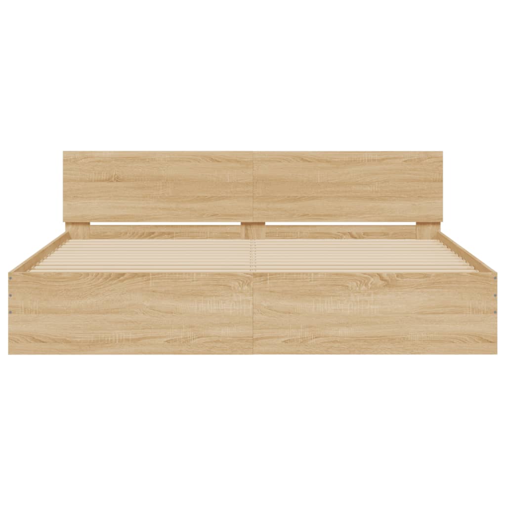 Bed Frame | Sonoma Oak | Engineered wood and plywood | Double | Bed Frame