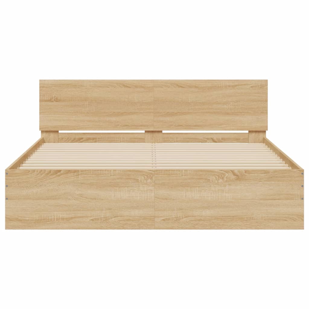 Bed Frame | Sonoma oak | Engineered wood, plywood | 160x200 cm