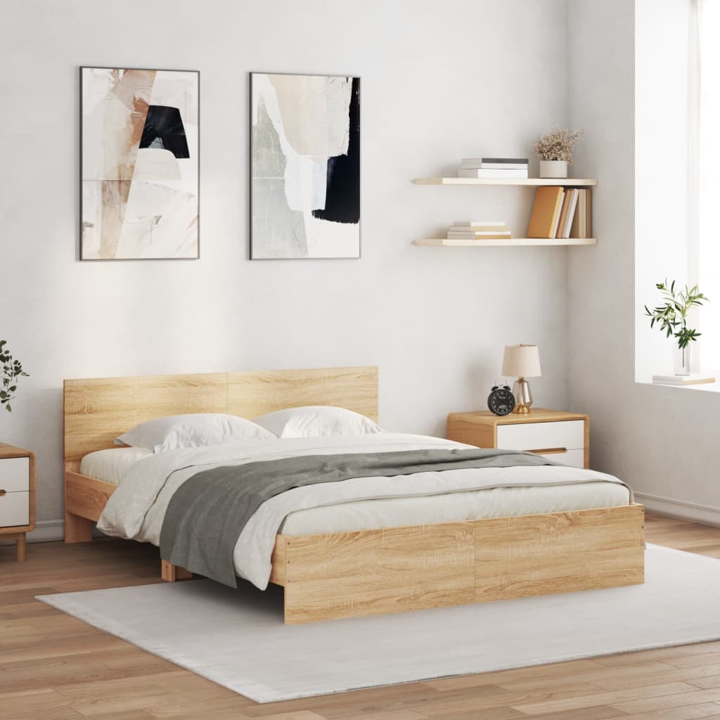 Bed Frame | Sonoma oak | Engineered wood, plywood | 160x200 cm