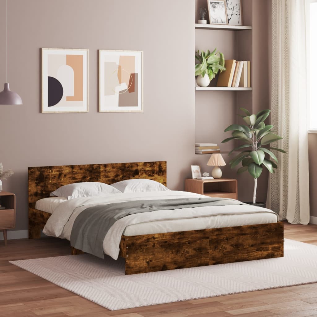 Bed Frame | Smoked oak | Engineered wood, Plywood | 160x200 cm