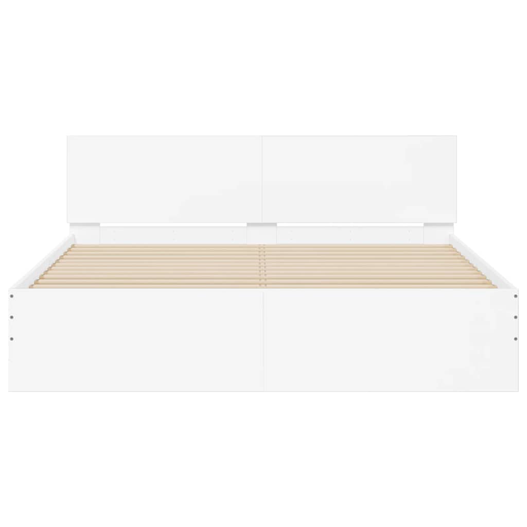 Bed Frame | White | Engineered Wood, Plywood | King Size | Modern