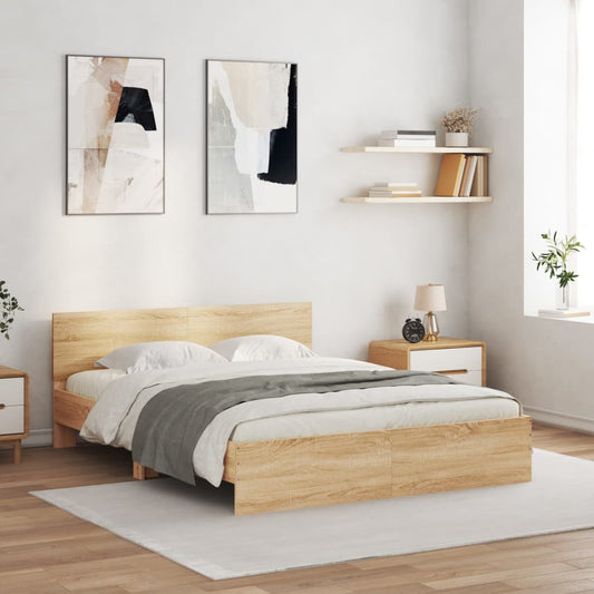 Bed Frame | Sonoma oak | Engineered wood | Double | Bed Frame