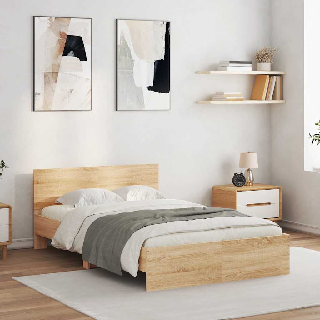 Bed Frame | Sonoma oak | Engineered wood, Plywood | Double | Bed Frame