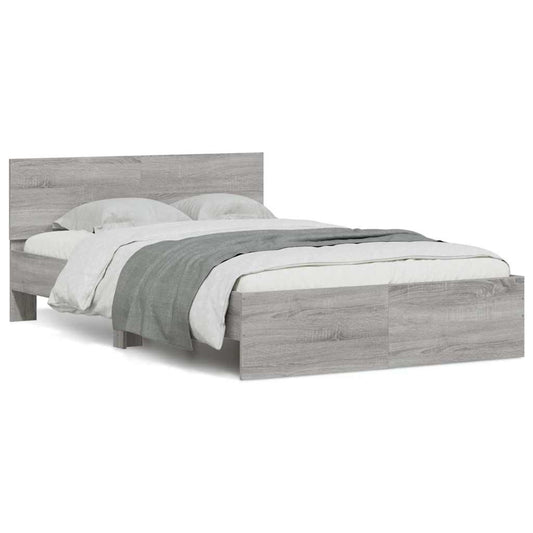 Bed Frame | Grey Sonoma | Engineered wood and plywood | Double