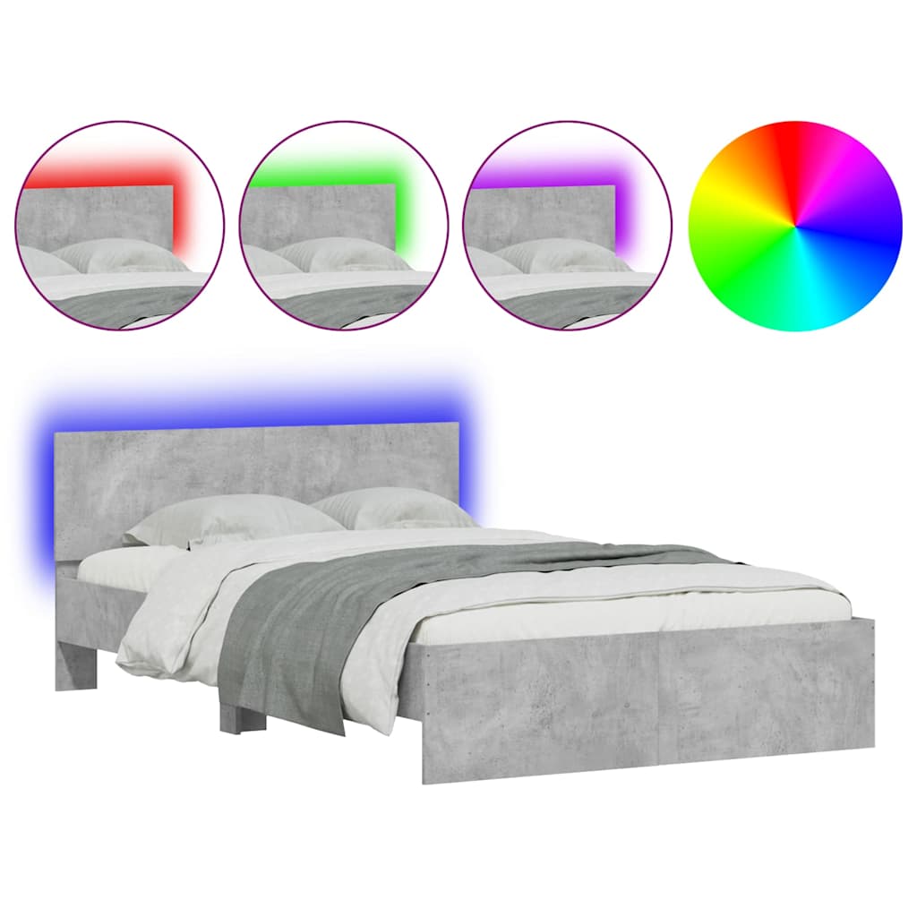 Bed Frame | Concrete Grey | Engineered wood, Plywood | Double | Bed Frame