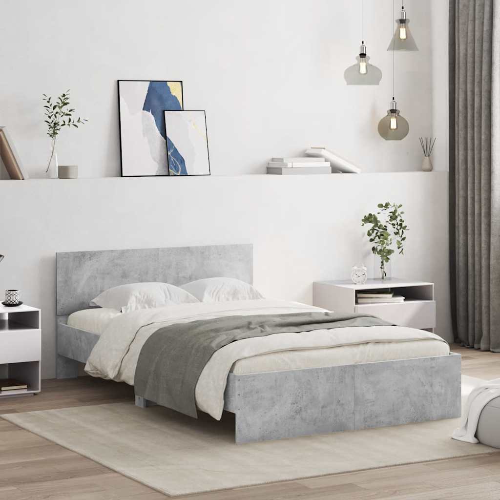 Bed Frame | Concrete Grey | Engineered wood, Plywood | Double | Bed Frame