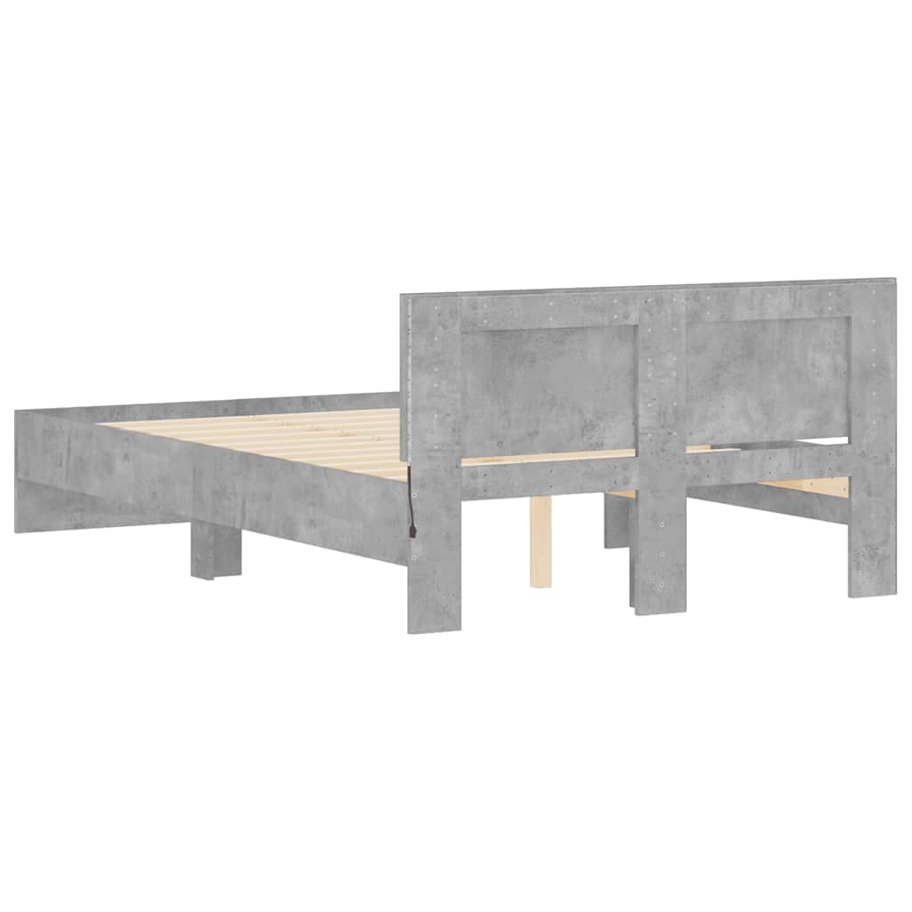 Bed Frame | Concrete Grey | Engineered wood, Plywood | Double | Bed Frame