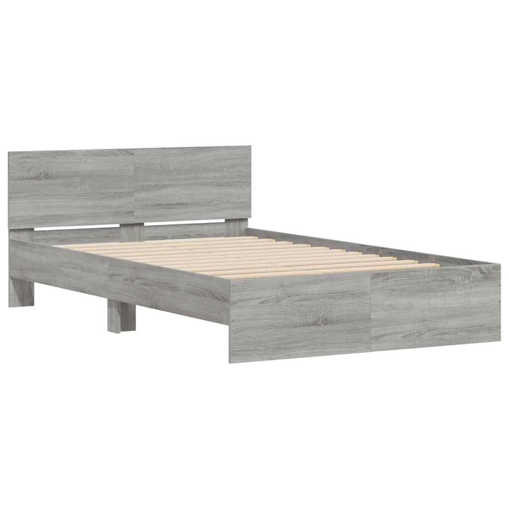 Bed Frame | Grey Sonoma | Engineered wood and plywood | 120x200 cm
