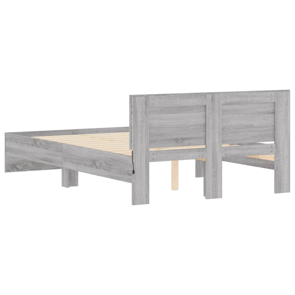 Bed Frame | Grey Sonoma | Engineered wood and plywood | 120x200 cm