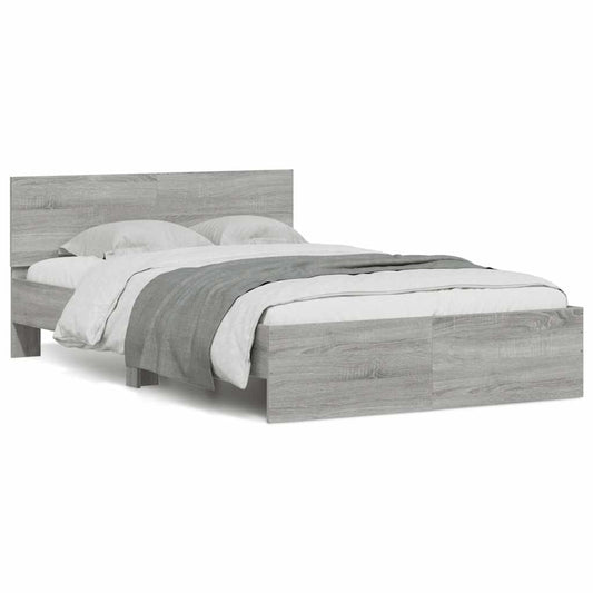 Bed Frame | Grey Sonoma | Engineered wood and plywood | 120x200 cm