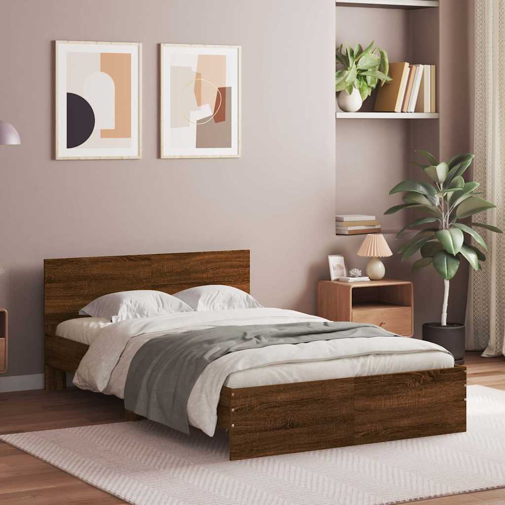 Bed Frame | Brown Oak | Engineered Wood, Plywood | Double | Bed Frame
