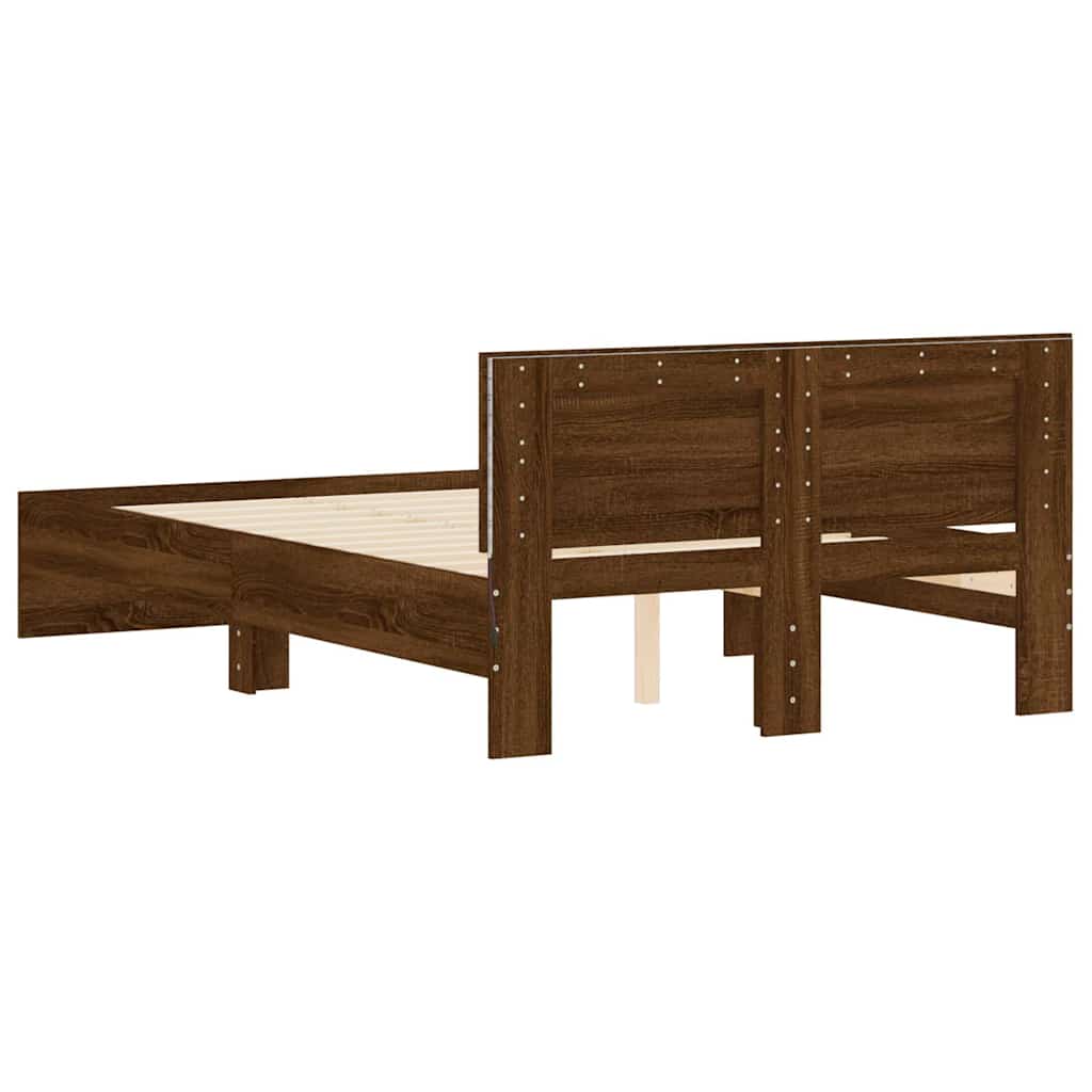 Bed Frame | Brown Oak | Engineered Wood, Plywood | Double | Bed Frame