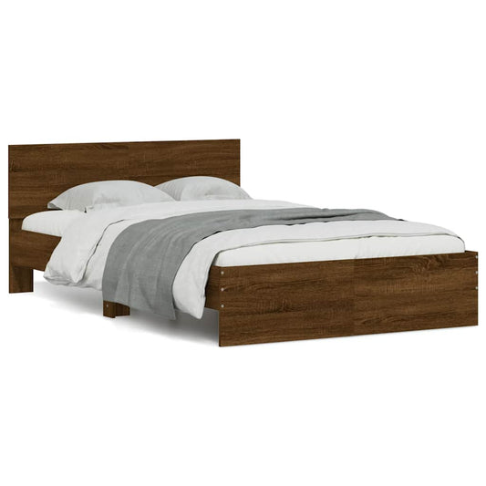 Bed Frame | Brown Oak | Engineered Wood, Plywood | Double | Bed Frame