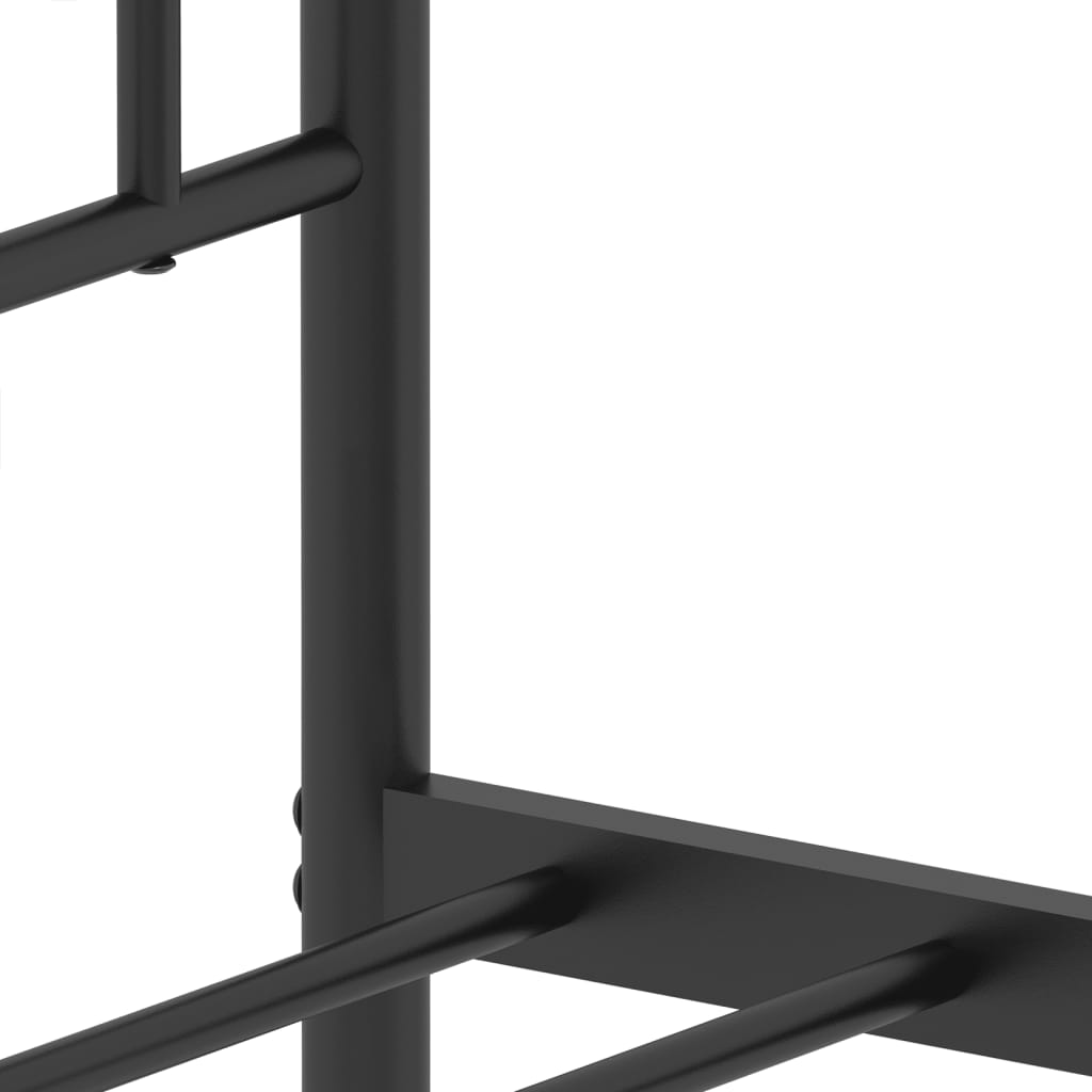 Metal Bed Frame without Mattress with Headboard Black 120x200cm