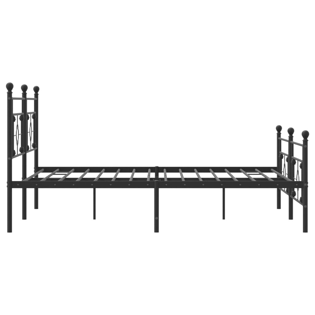 vidaXL Metal Bed Frame without Mattress with Footboard Black 193x203cm