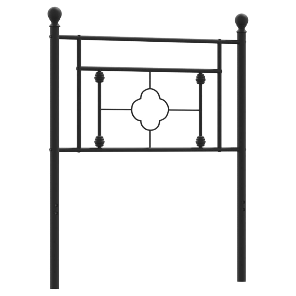 vidaXL Metal Headboard Black 75 cm