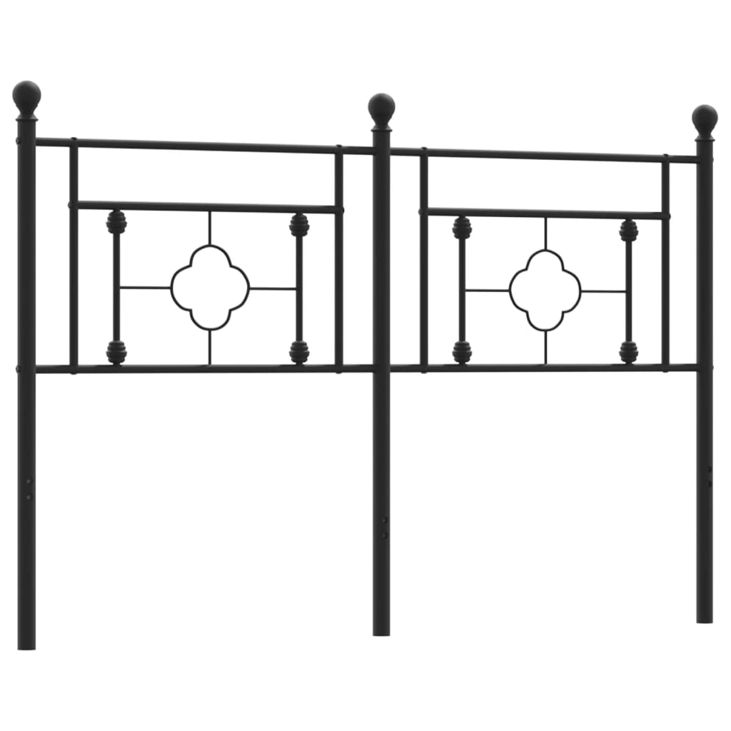 vidaXL Metal Headboard Black 135 cm