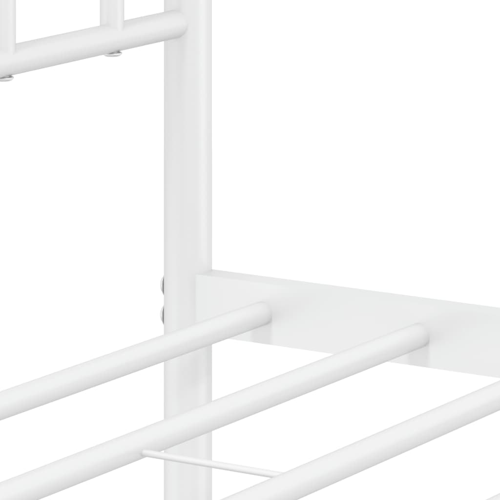 Metal Bed Frame without Mattress with Headboard White 140x200cm