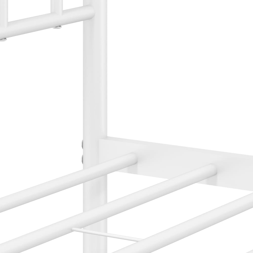 vidaXL Metal Bed Frame without Mattress with Footboard White 107x203cm