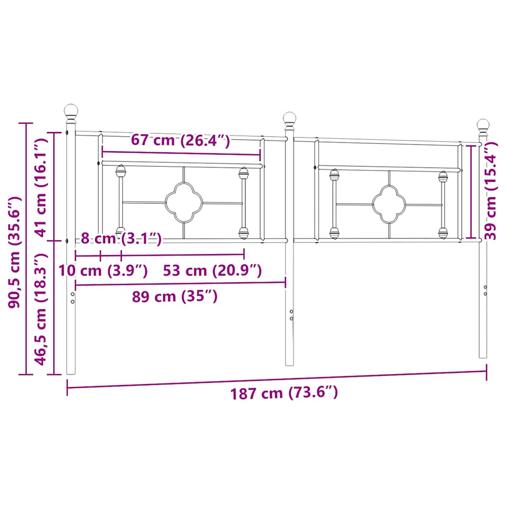 Metal Replace Headboard White 180 cm