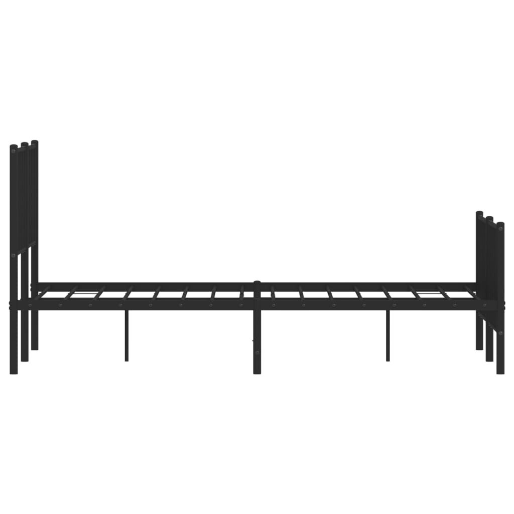 vidaXL Metal Bed Frame without Mattress with Footboard Black 120x190cm