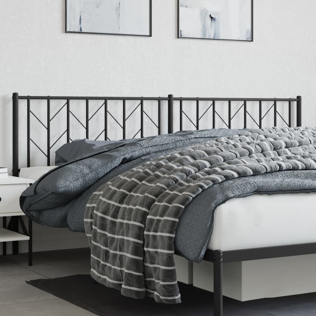 Metal Replace Headboard Black 200 cm