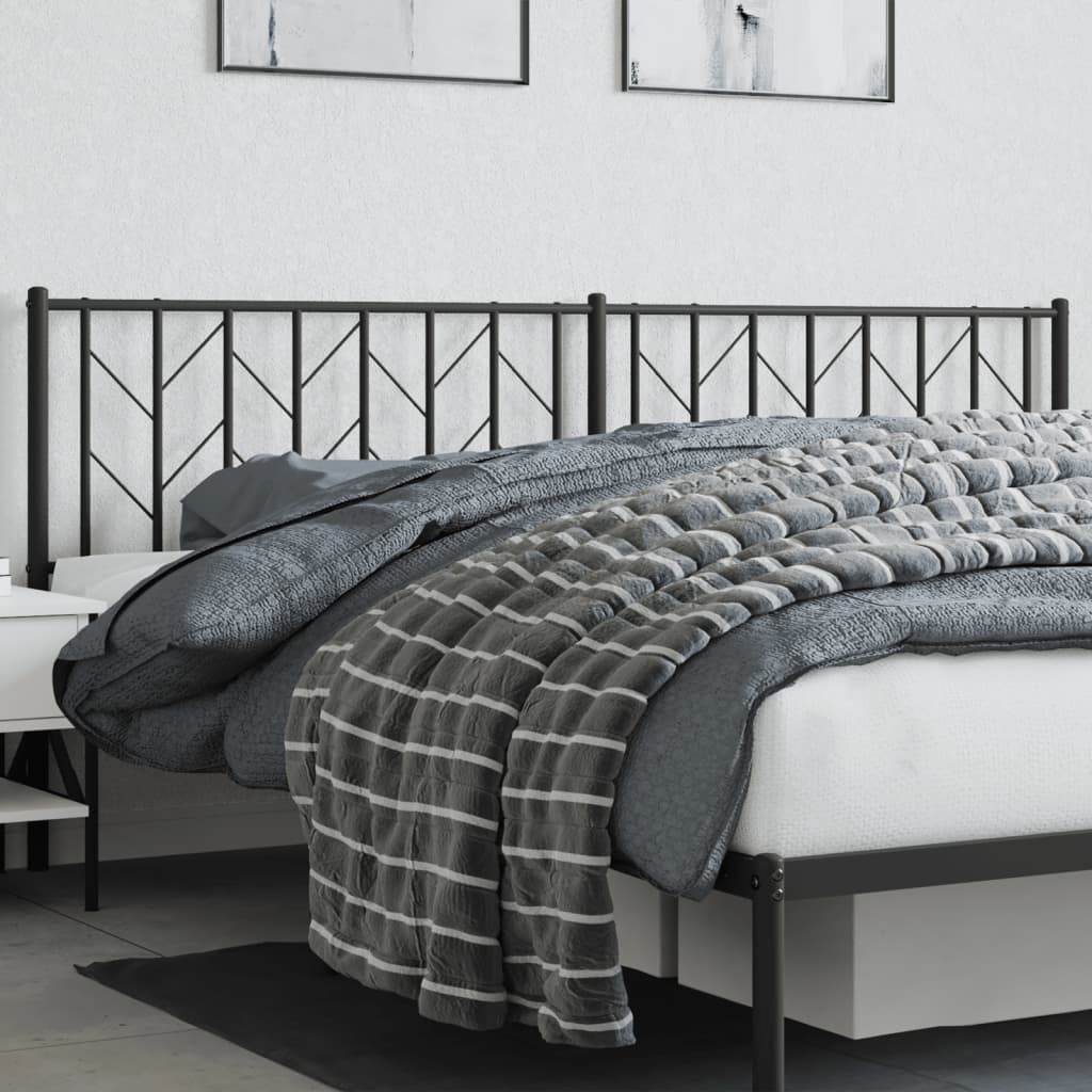 Metal Replace Headboard Black 200 cm