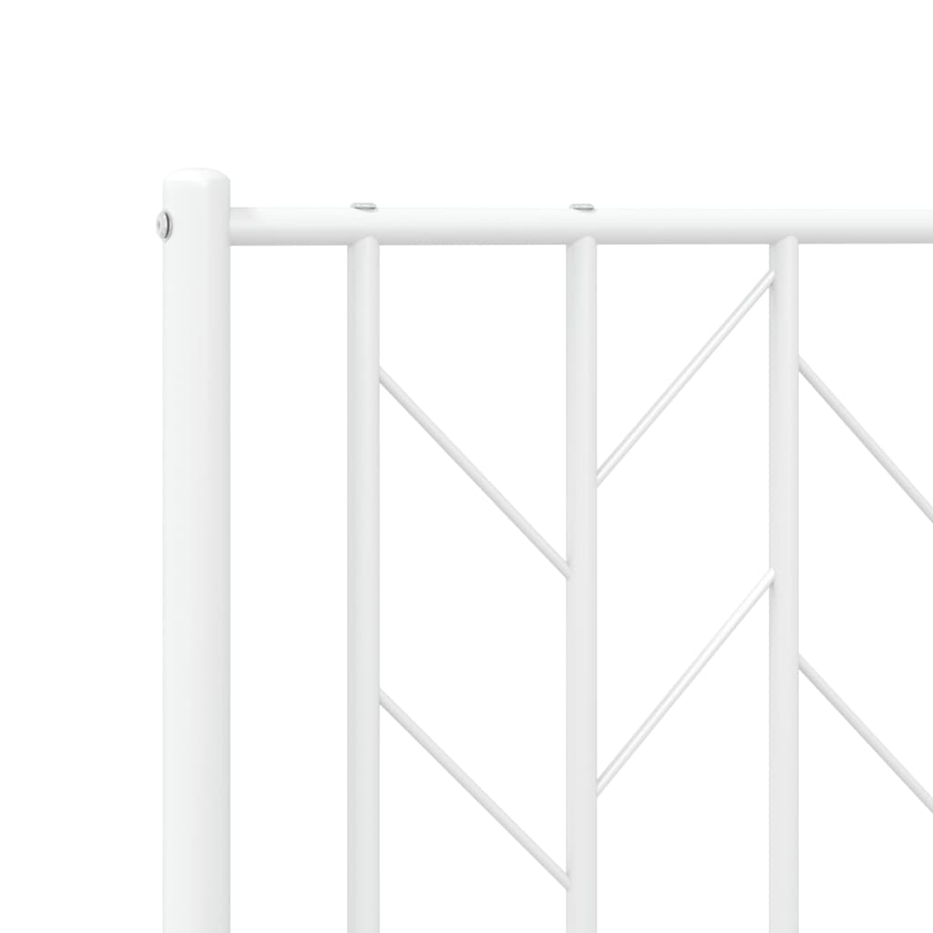 Metal Bed Frame without Mattress with Headboard White 160x200cm