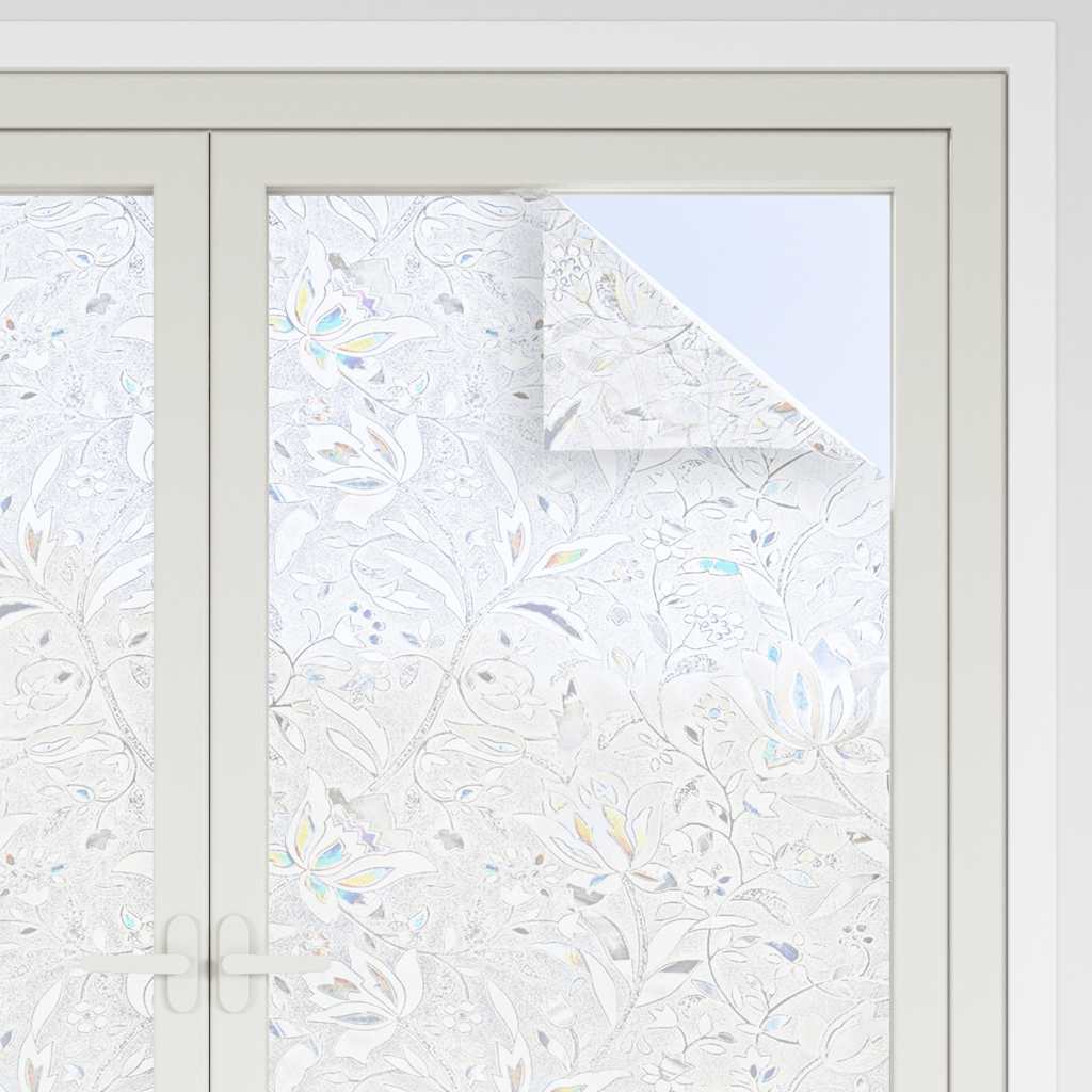 Window Films 2 pcs Frosted Flower Pattern PVC