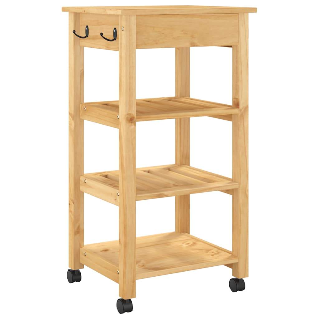 Kitchen Trolley "MONZA" 48x40x88,5 cm Solid Wood Pine