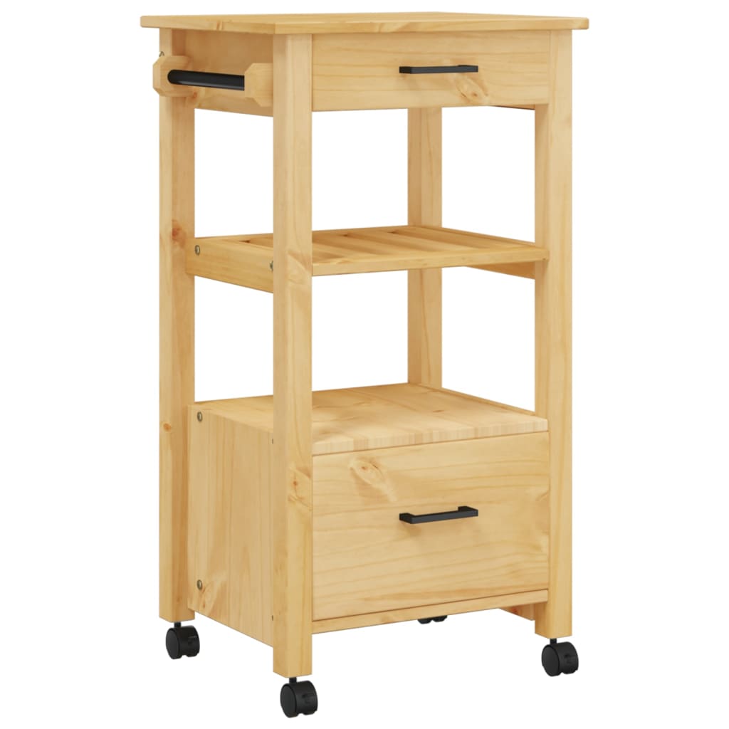 vidaXL Kitchen Trolley MONZA 48x40x90 cm Solid Wood Pine