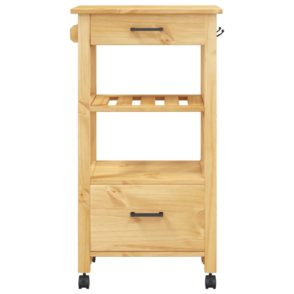 vidaXL Kitchen Trolley MONZA 48x40x90 cm Solid Wood Pine