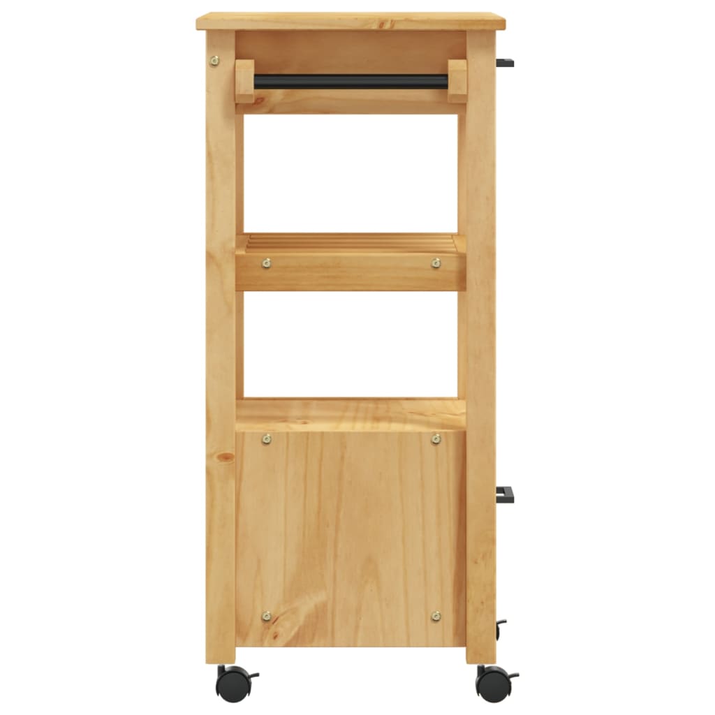 vidaXL Kitchen Trolley MONZA 48x40x90 cm Solid Wood Pine