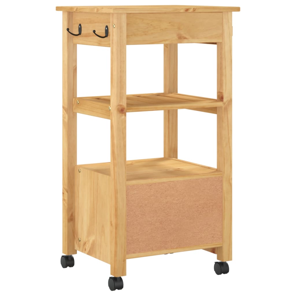 vidaXL Kitchen Trolley MONZA 48x40x90 cm Solid Wood Pine