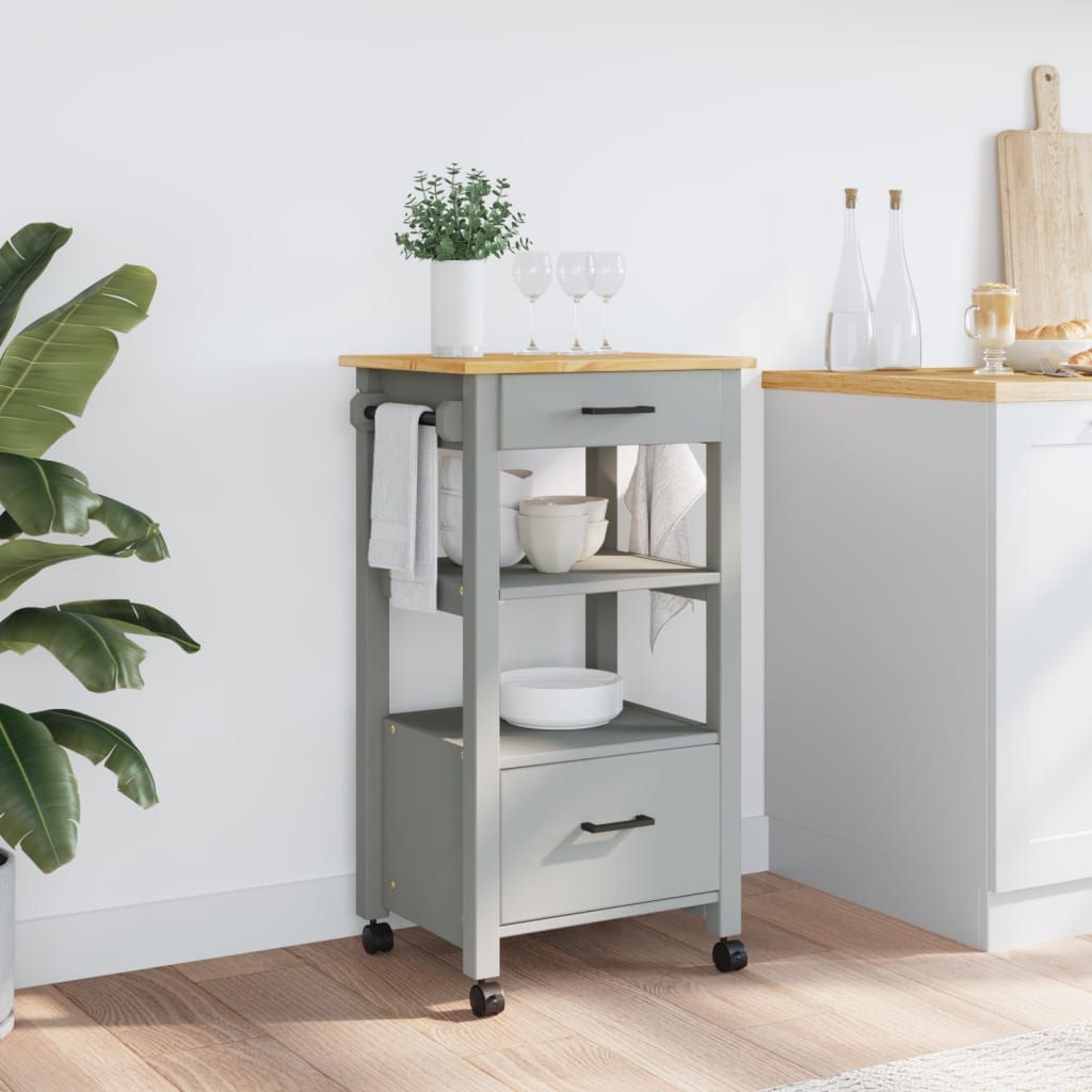 vidaXL Kitchen Trolley MONZA 48x40x90 cm Solid Wood Pine
