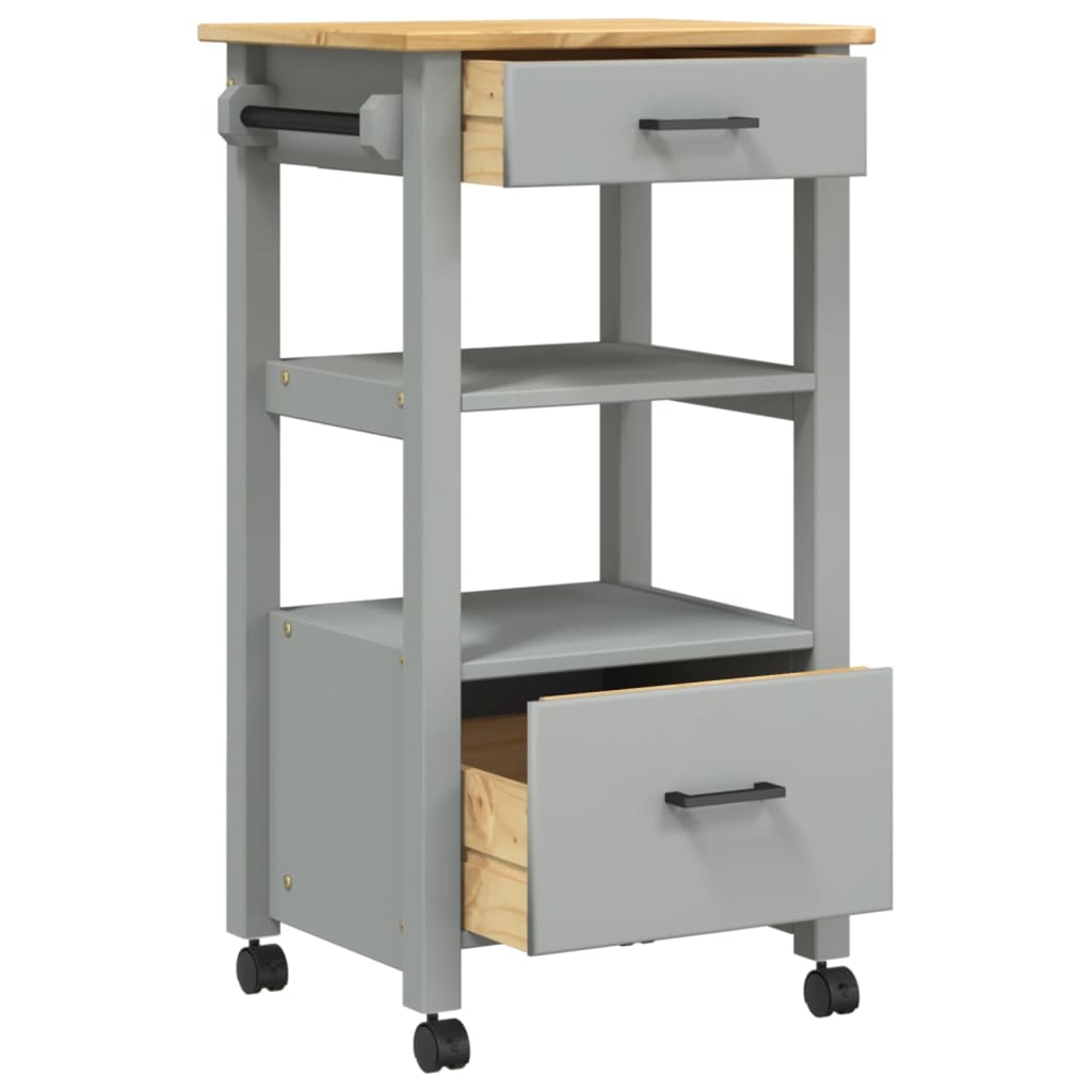 vidaXL Kitchen Trolley MONZA 48x40x90 cm Solid Wood Pine