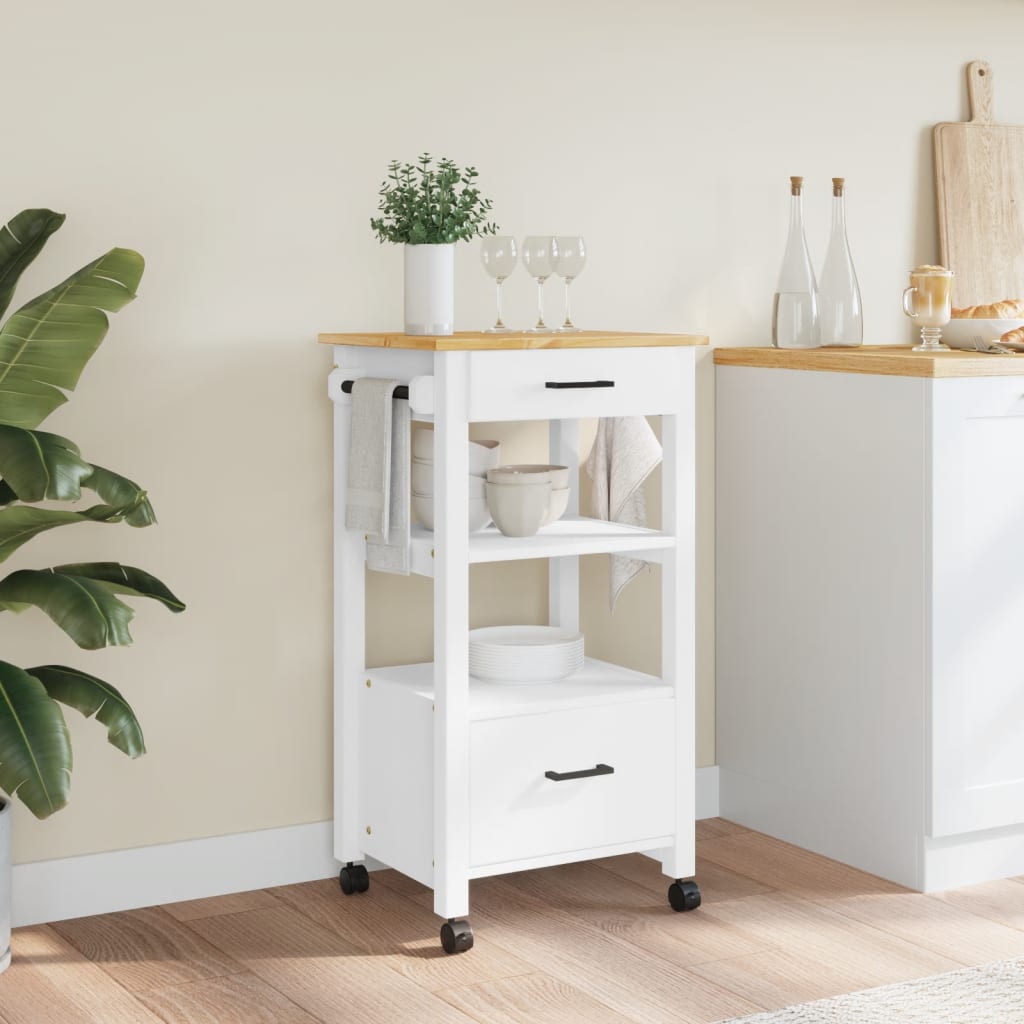 vidaXL Kitchen Trolley MONZA 48x40x90 cm Solid Wood Pine