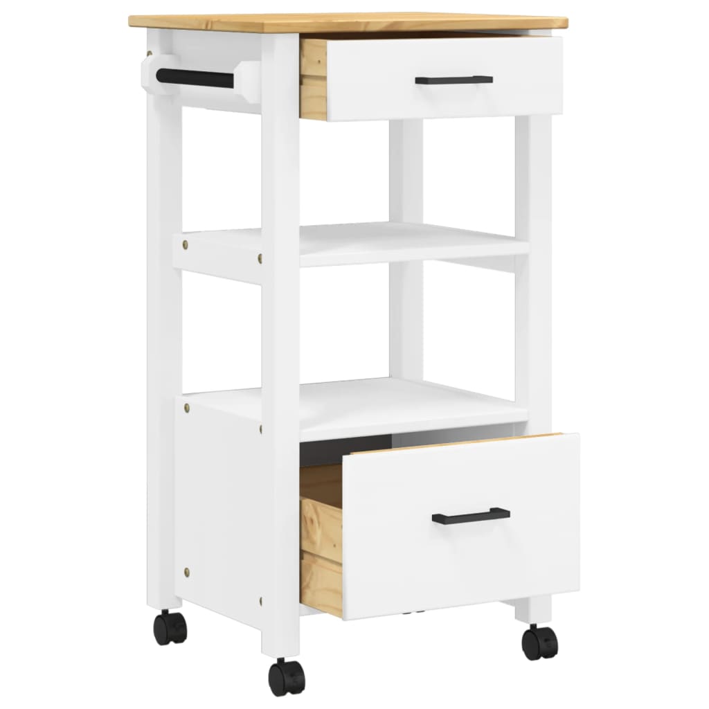 vidaXL Kitchen Trolley MONZA 48x40x90 cm Solid Wood Pine
