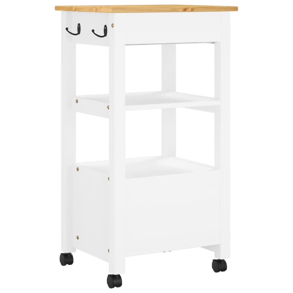 vidaXL Kitchen Trolley MONZA 48x40x90 cm Solid Wood Pine